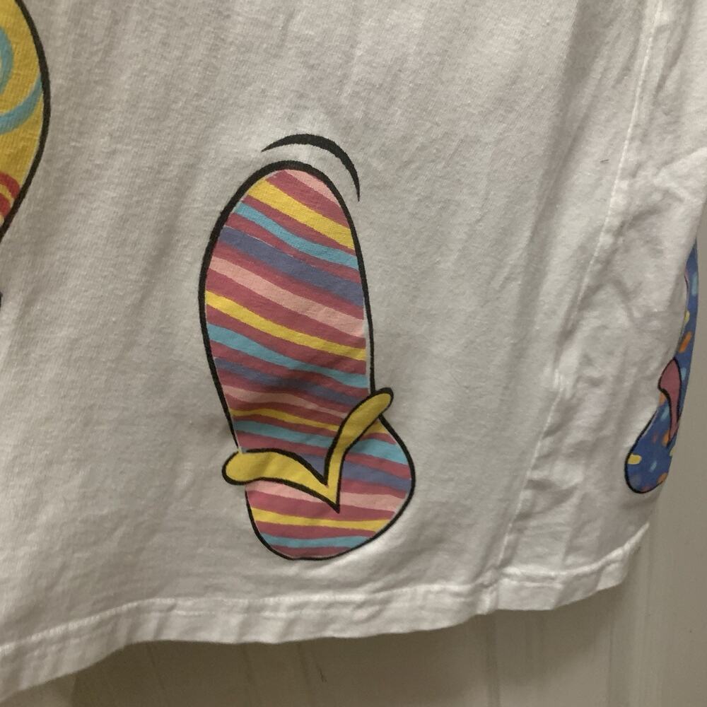 Flip Flop Print Tank Dress Women’s L White Retro Novelty Beach Summer - Picture 5 of 10